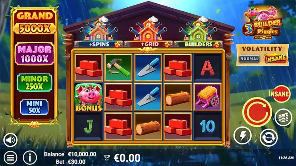 3 Builder Piggies slot game preview