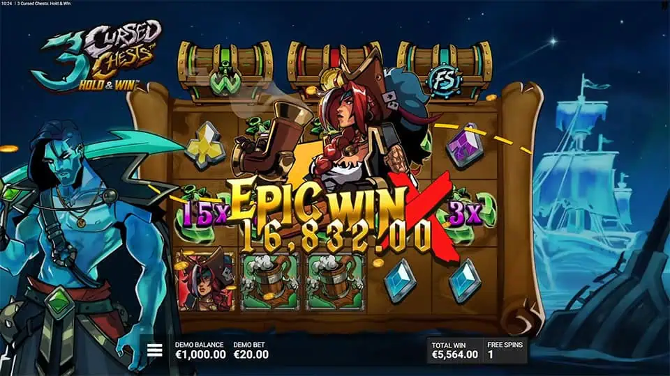 3 Cursed Chests slot big win