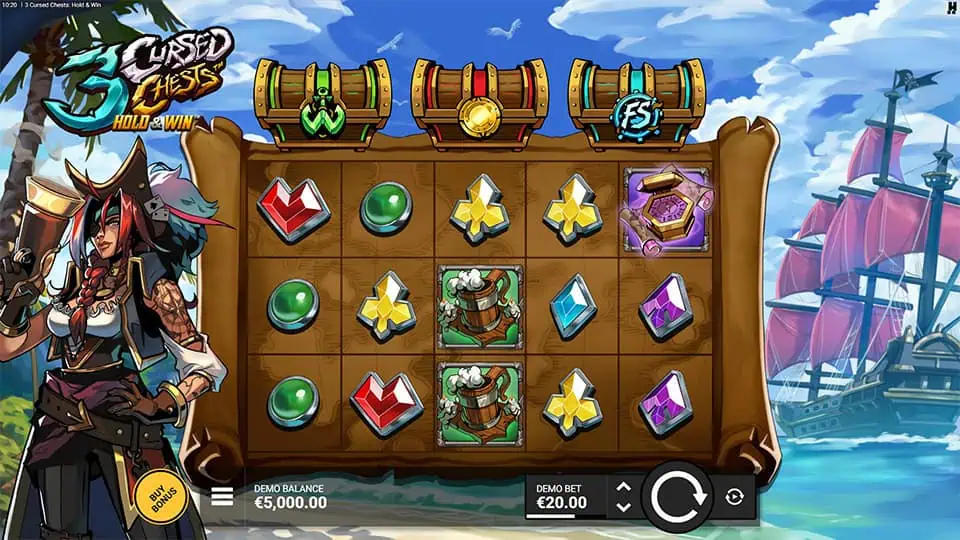 3 Cursed Chests slot game preview