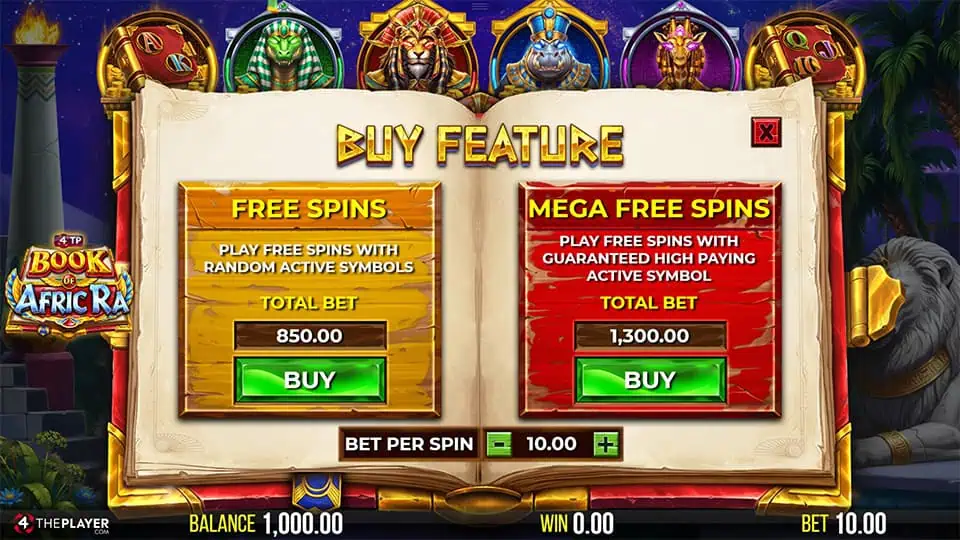 4TP Book of AfricRa slot bonus buy