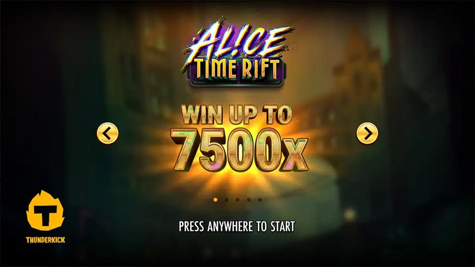 Alice Time Rift slot intro screen