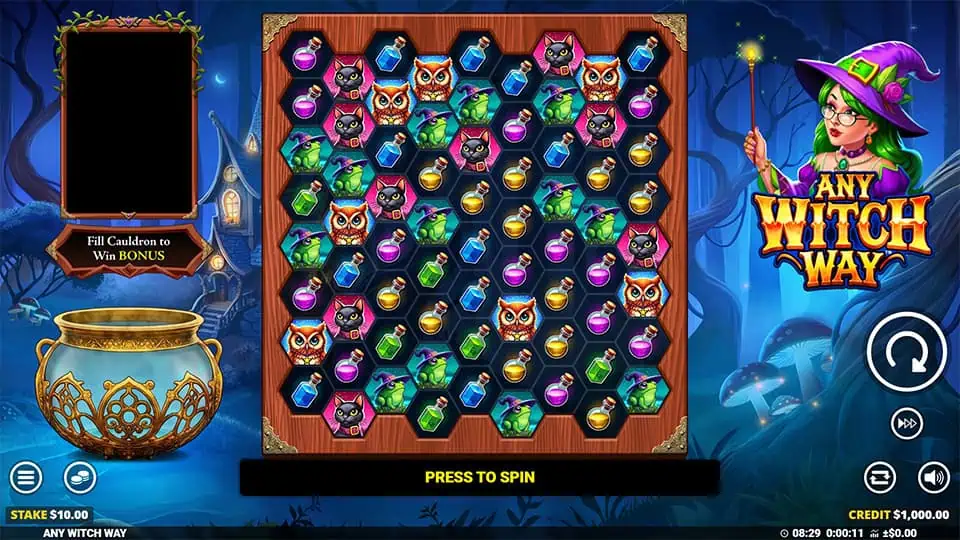 Any Witch Way slot intro screen 1