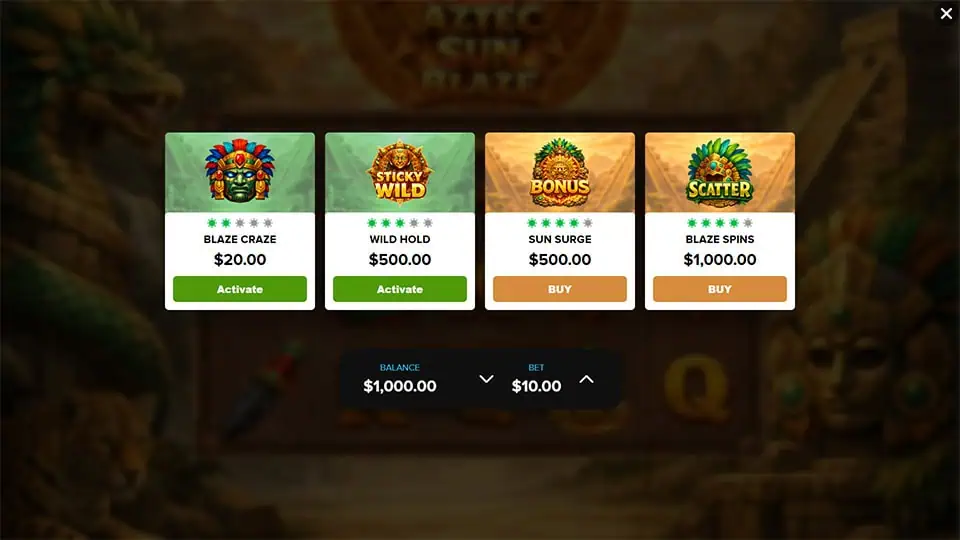 Aztec Sun Blaze slot bonus buy 1