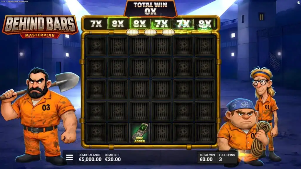 Behind Bars Masterplan slot feature epic adder