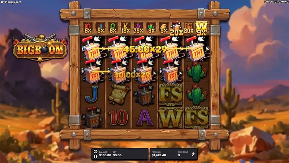 Big Boom slot feature symbol multiplier