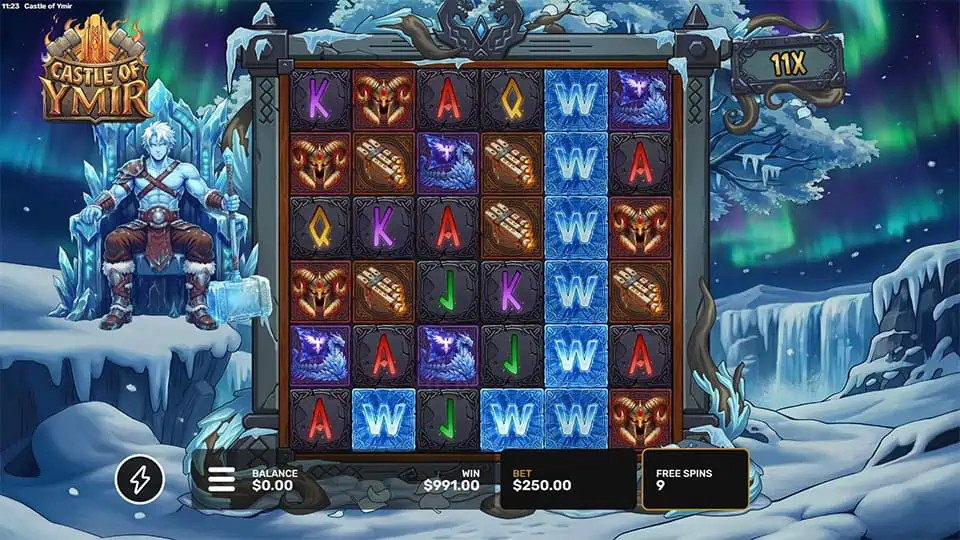 Castle of Ymir slot feature the ice wall