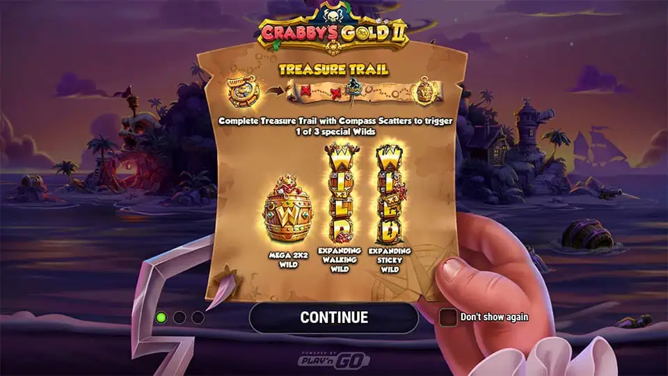 Crabbys Gold 2 slot intro screen