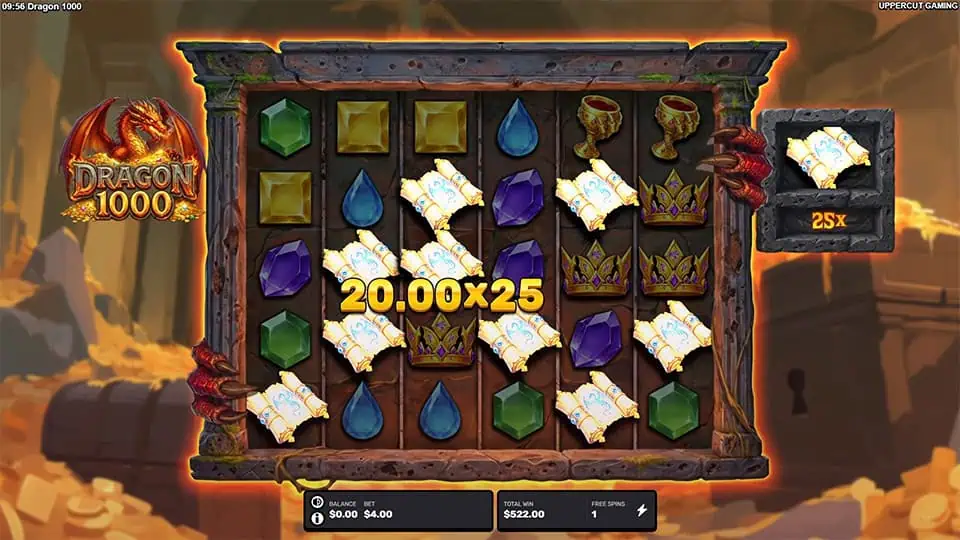 Dragon 1000 slot feature symbol multiplier