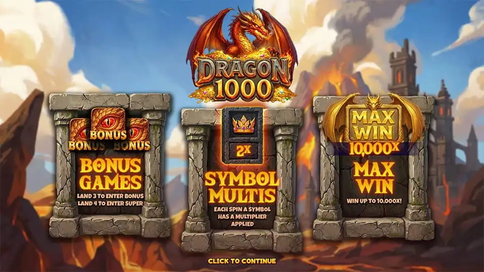 Dragon 1000 slot intro screen