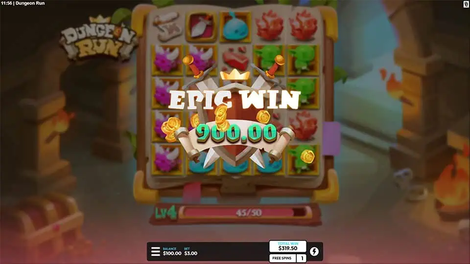 Dungeon Run slot big win