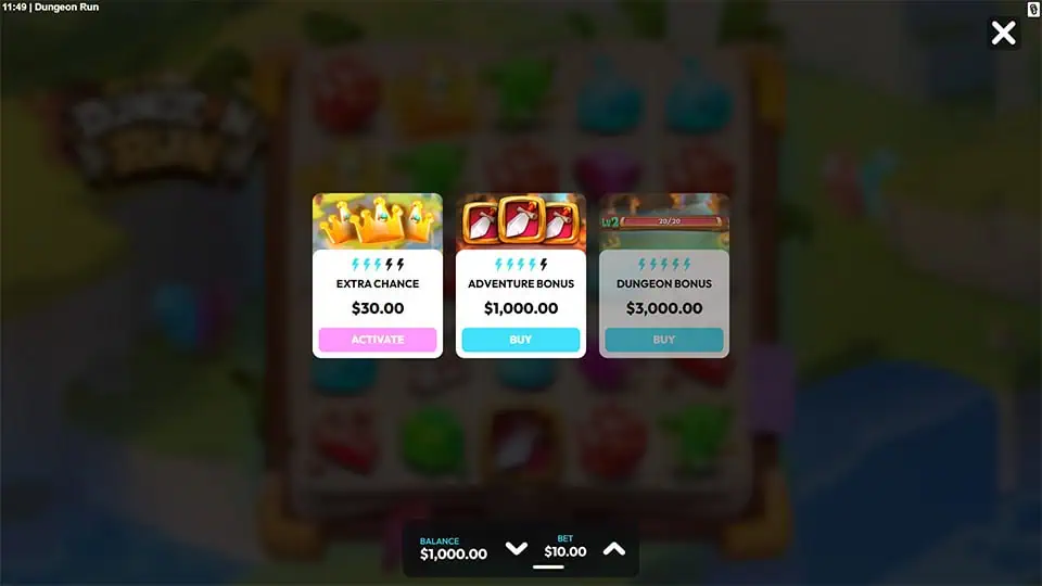 Dungeon Run slot bonus buy
