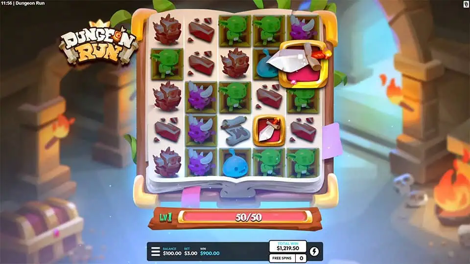 Dungeon Run slot feature sword