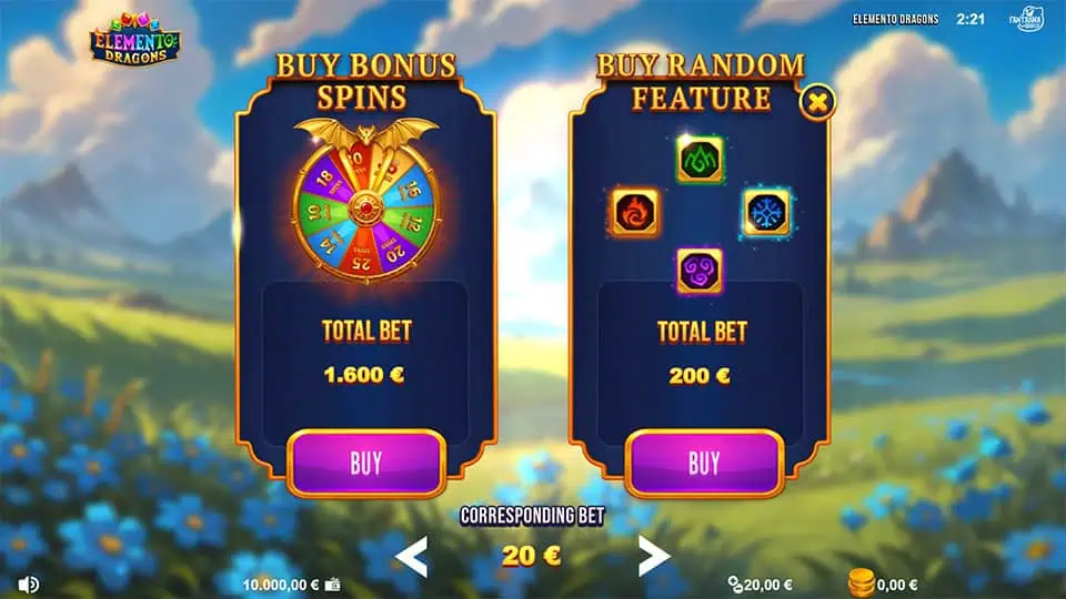 Elemento Dragons slot bonus buy