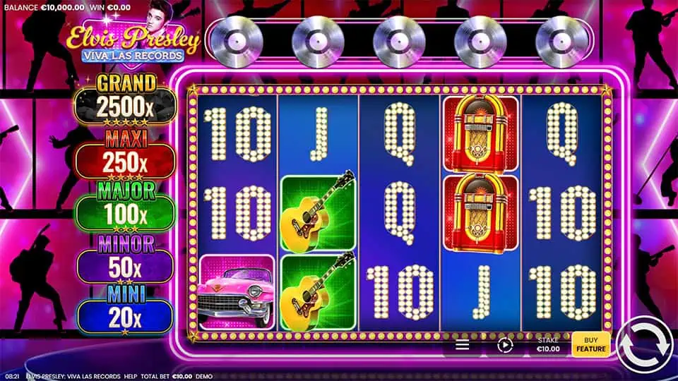 Elvis Presley Viva Las Records slot game preview