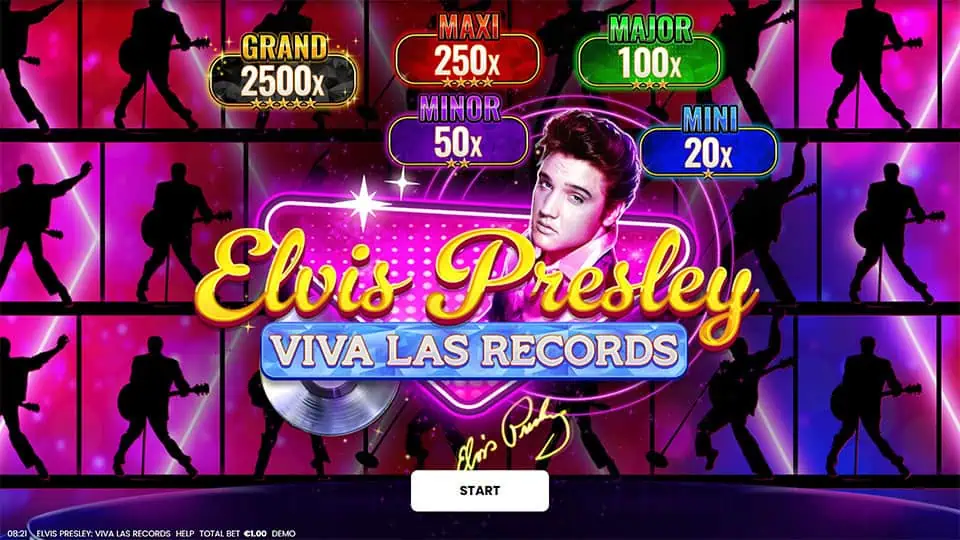 Elvis Presley Viva Las Records slot intro screen