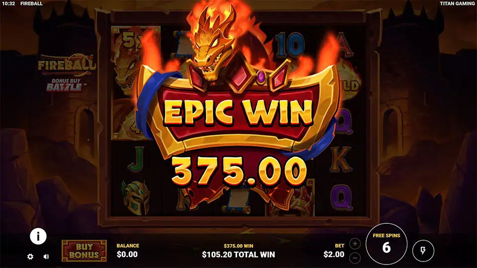 Fireball slot big win