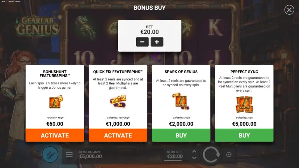 Gearlab Genius slot bonus buy