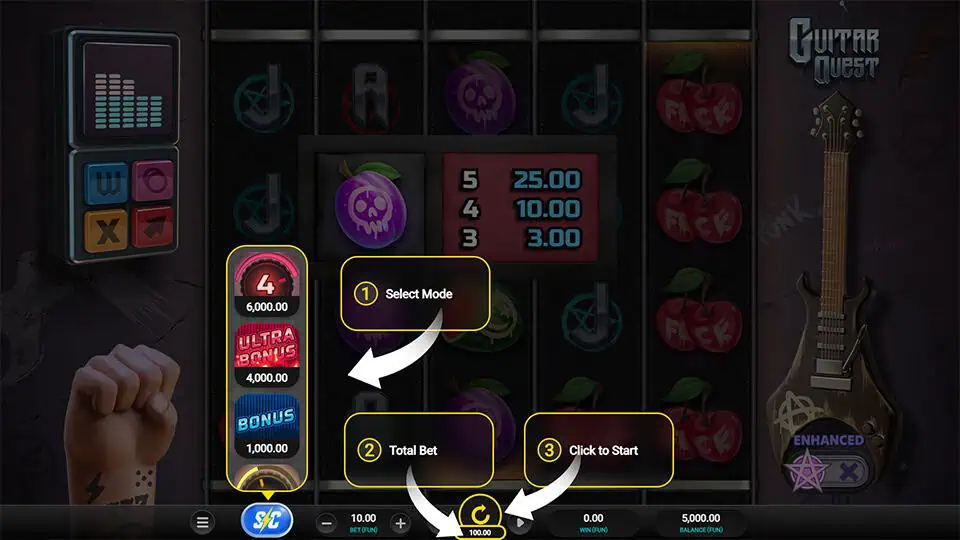 Guitar Quest slot bonus buy