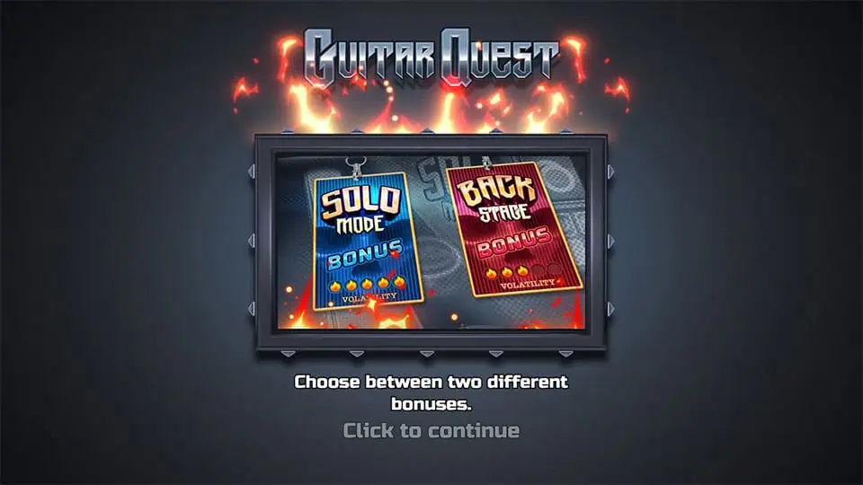 Guitar Quest slot intro screen