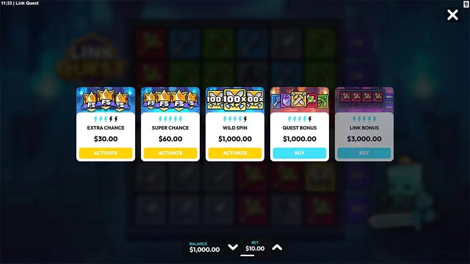 Link Quest slot bonus buy
