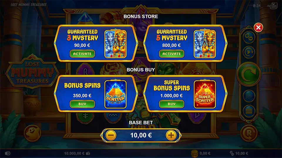 Lost Mummy Treasures slot bonus buy