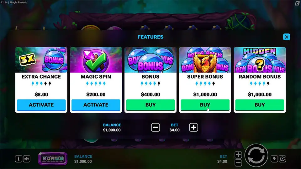 Magic Phoenix slot bonus buy