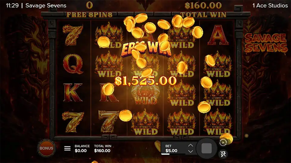 Savage Sevens slot big win