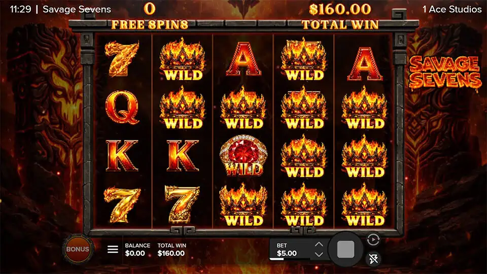 Savage Sevens slot feature super free spins