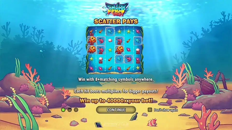 Shark Feast slot intro screen