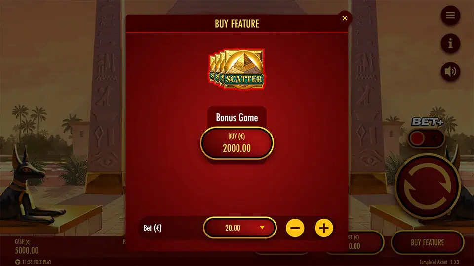Temple of Akhet slot bonus buy