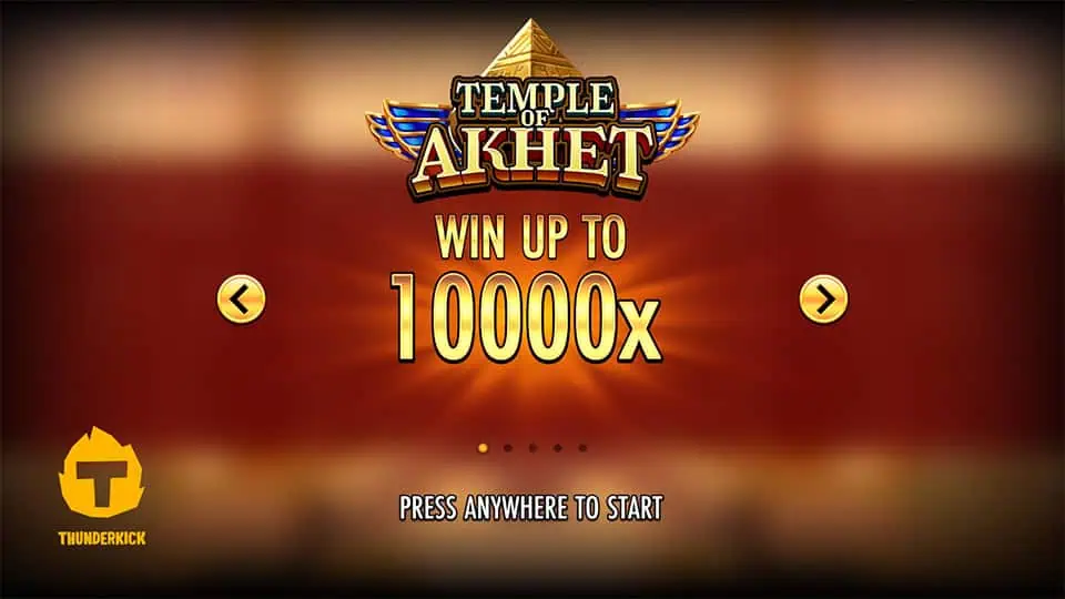 Temple of Akhet slot intro screen
