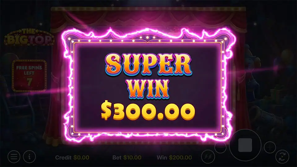 The Big Top slot big win