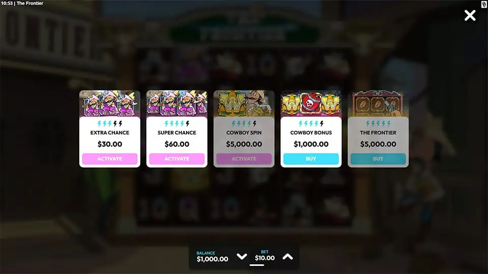 The Frontier slot bonus buy