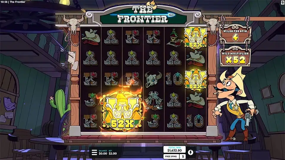 The Frontier slot feature tnt barrel