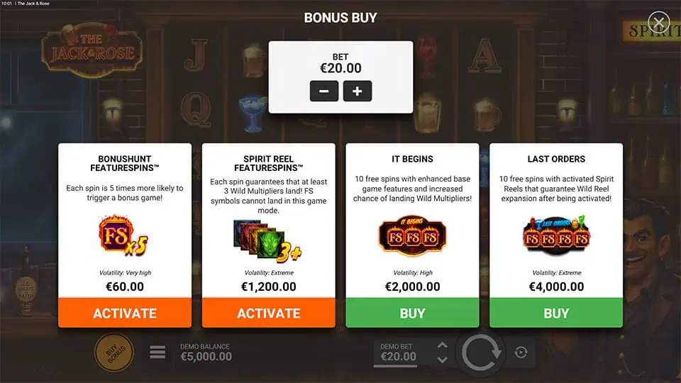 The Jack Rose slot bonus buy