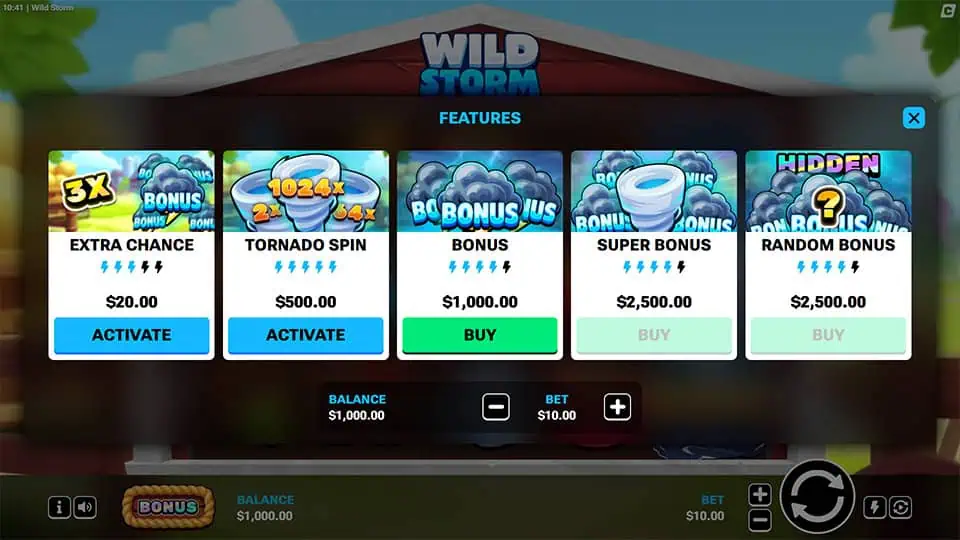 Wild Storm slot bonus buy