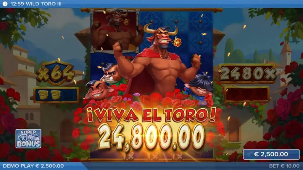 Wild Toro 3 slot big win