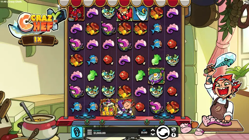 Paperclip crazy chef slot game preview