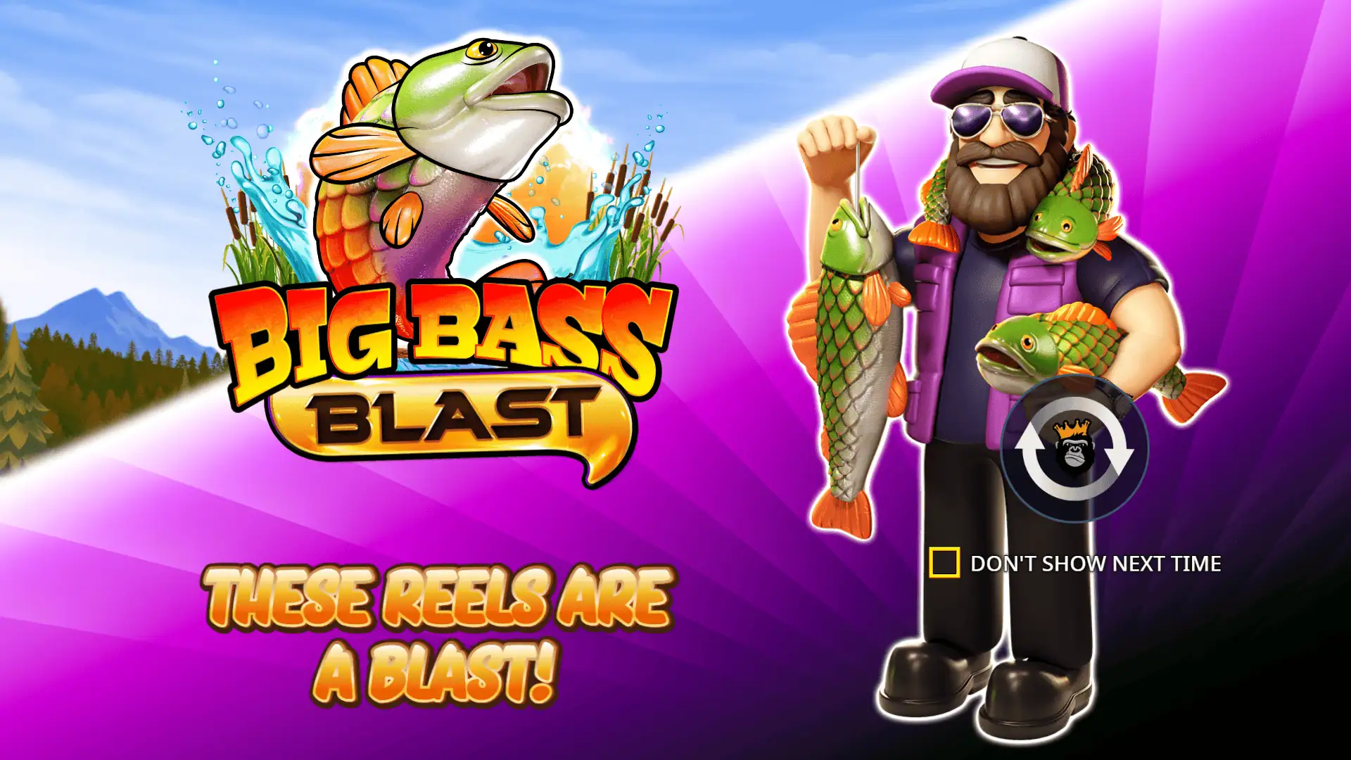 Big Bass Blast slot intro screen