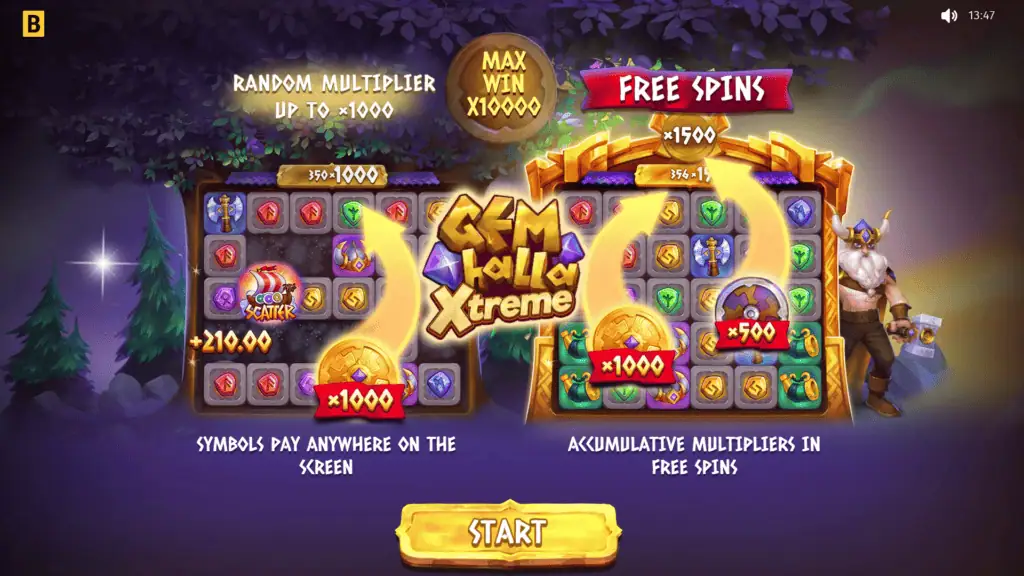 Bgaming gemhalla extreme intro screen