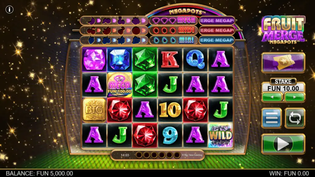 Big time gaming fruit merge megapots game preview