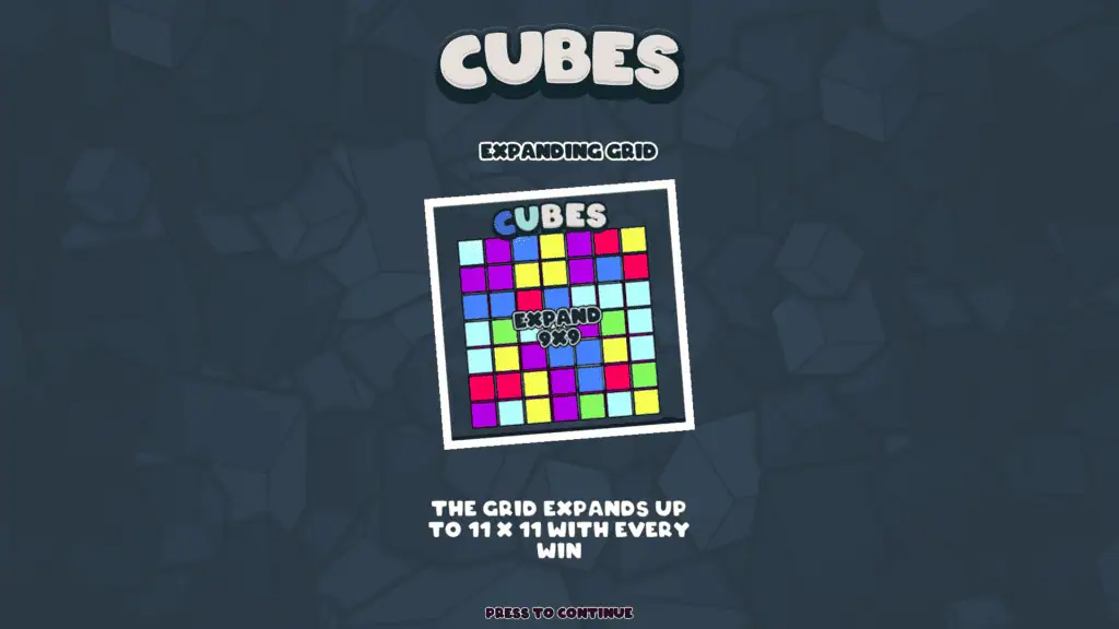 Hacksaw gaming cubes intro screen