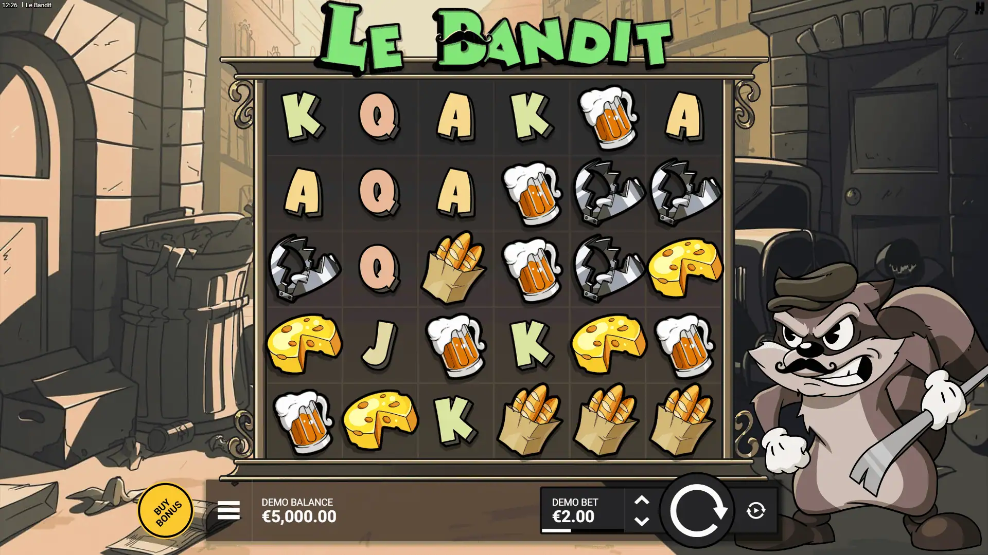Le Bandit slot gameplay reels