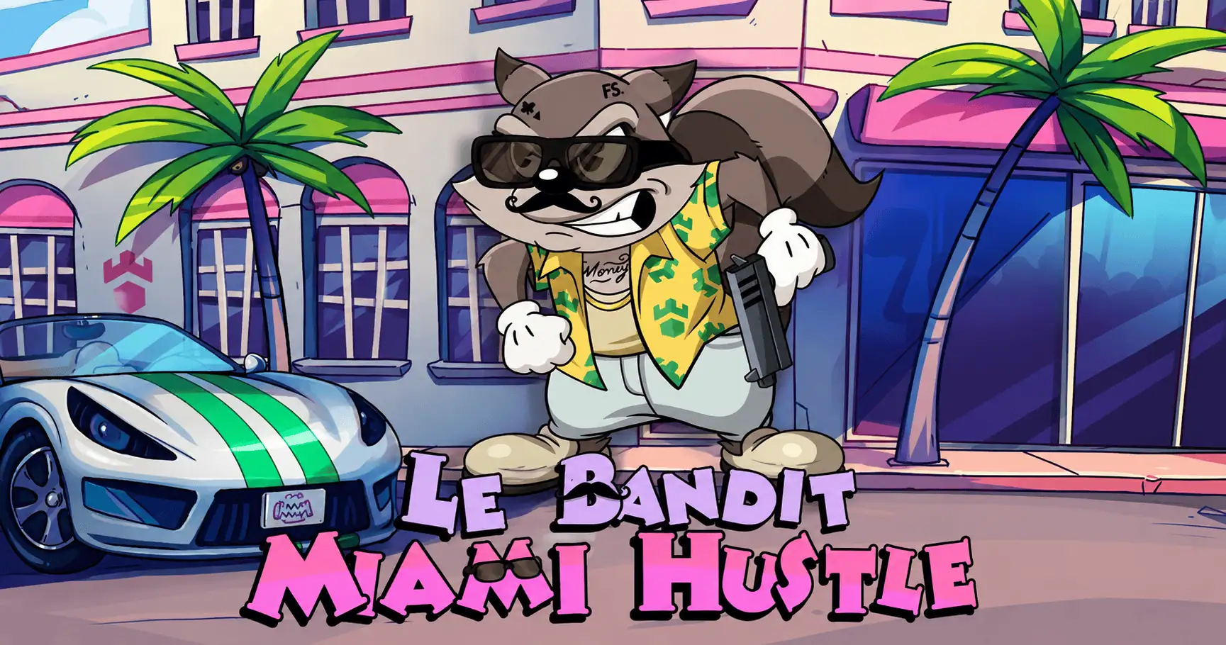 Le Bandit Miami Hustle Slot by Hacksaw Gaming Free Play slot cover image