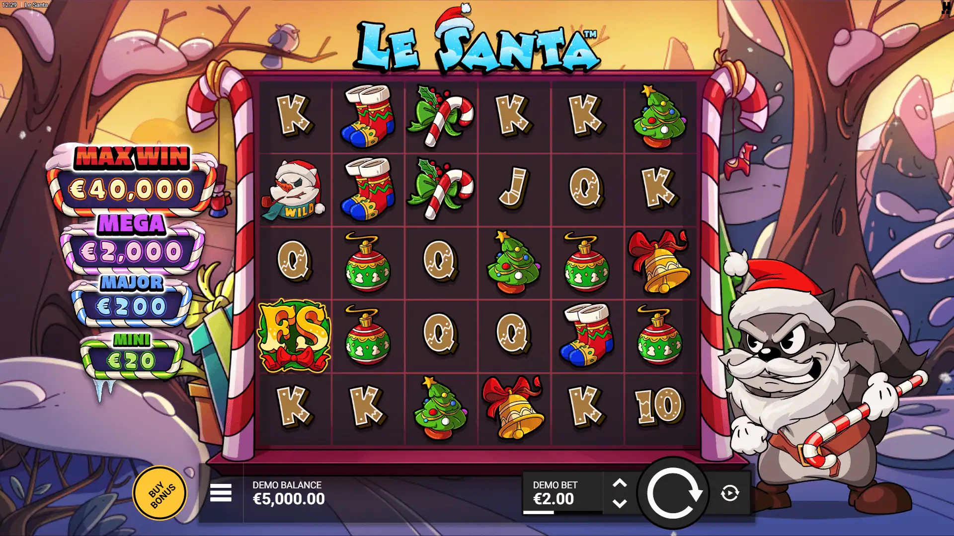 Le Santa slot gameplay reels