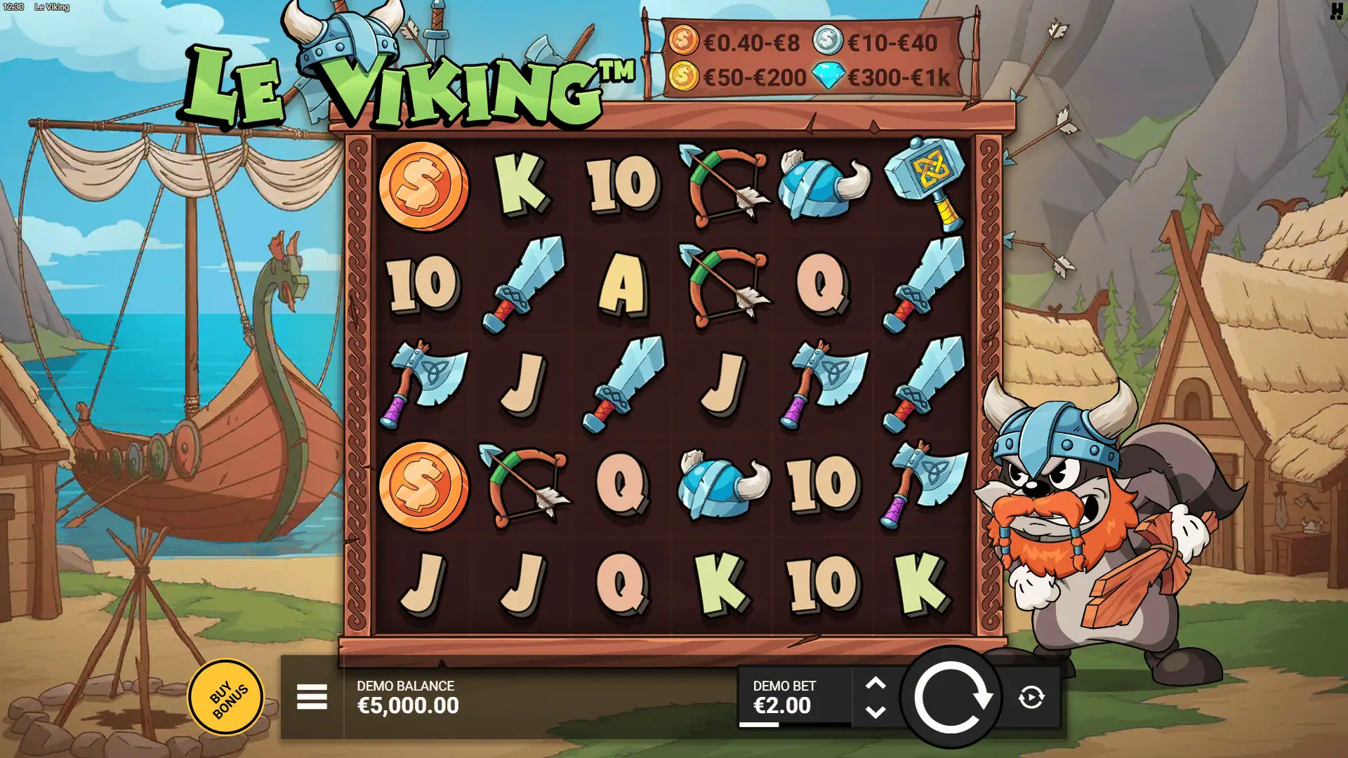 Le Viking slot gameplay reels