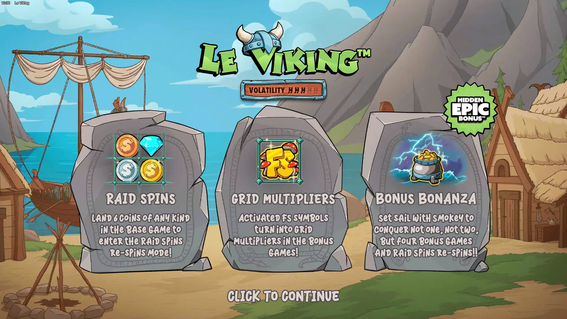 Le Viking slot intro screen
