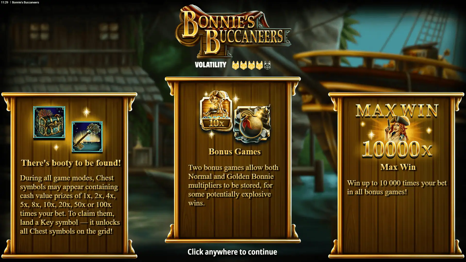 Bonnie’s Buccaneers Slot by Kitsune Studios Demo slot cover image