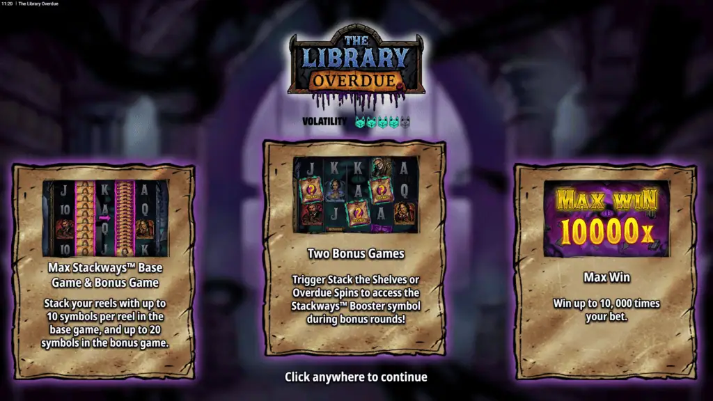 Kitsune studios the library overdue intro screen