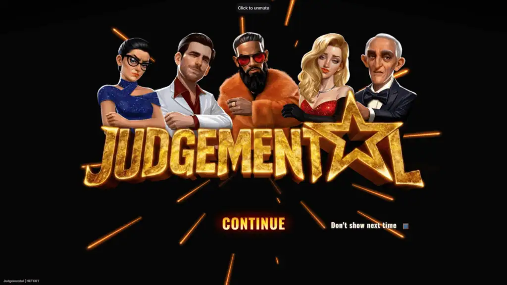 Netent judgemental intro screen